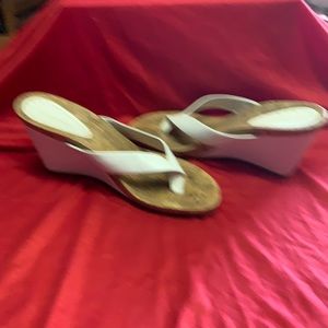 BCBGIRLS White Slingback/Thong Sandal